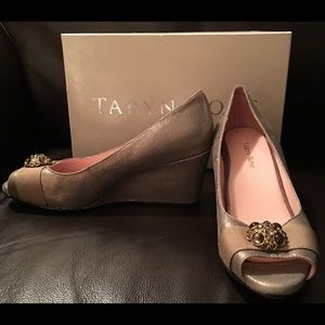 Taryn Rose Metallic Wedge Shoes